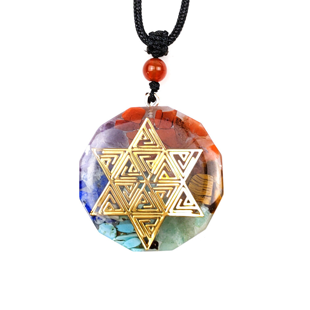 Crystal Semi-Precious Stones Meditation Colorful Pendant