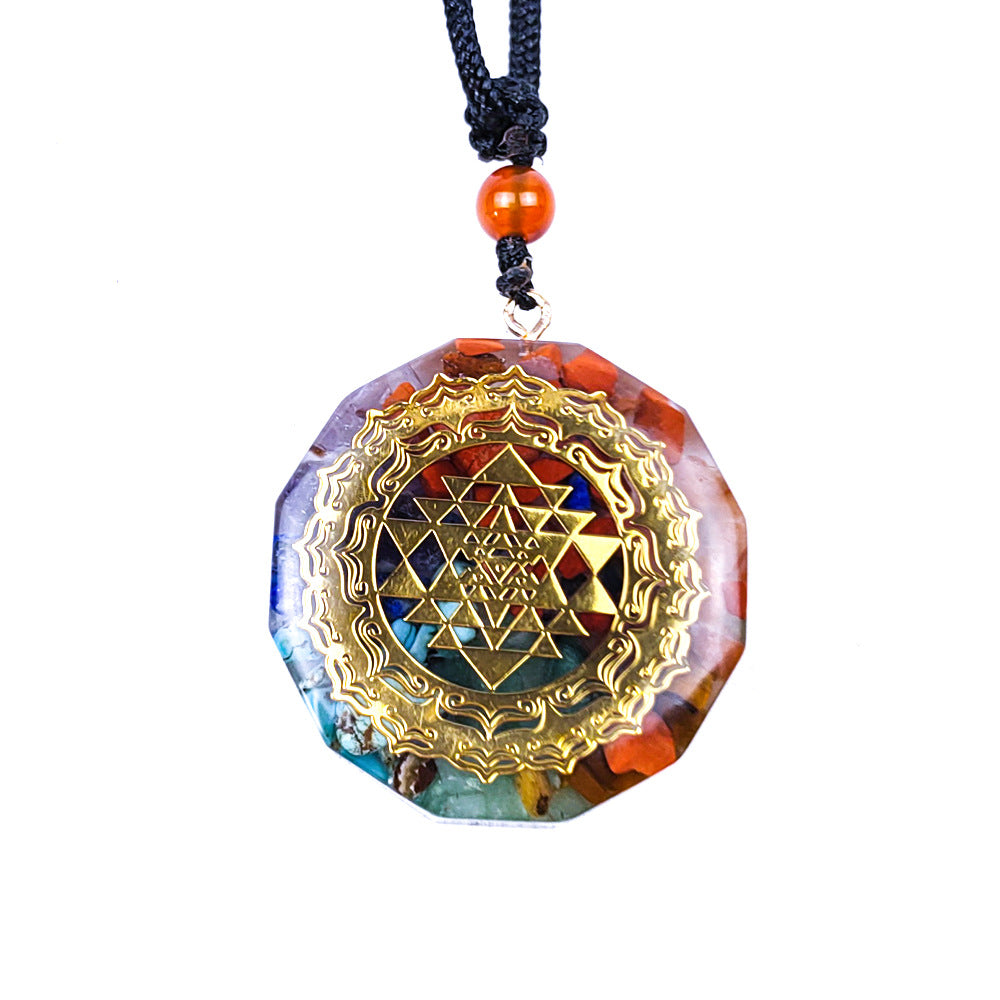 Crystal Semi-Precious Stones Meditation Colorful Pendant