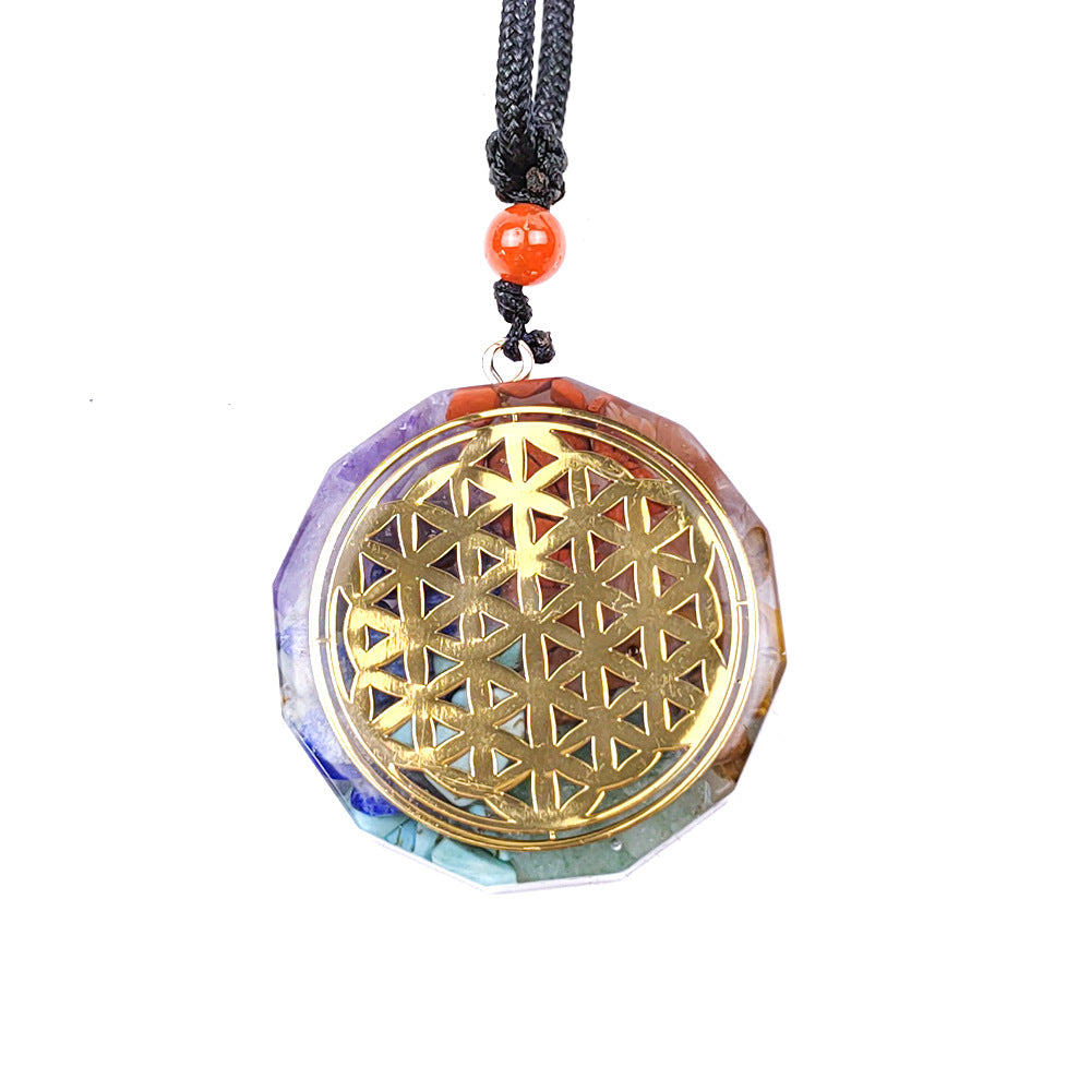 Crystal Semi-Precious Stones Meditation Colorful Pendant