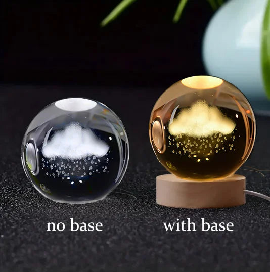 6cm 3D Crystal Ball Laser Carving Solar System Globe