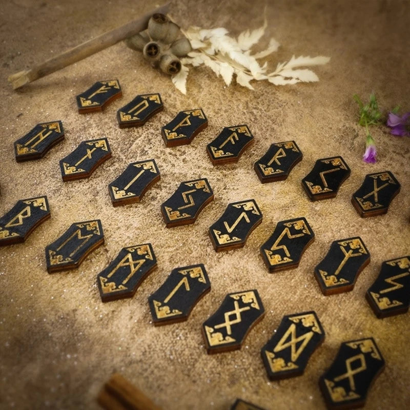 Set of Runes Tarot Cards Magicals Symbol for Divination