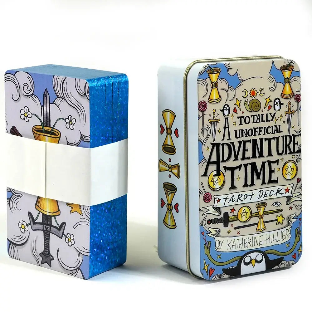 Adventure Time Tarot in a Tin Metal Box Gold-plated Edge Tarot Cards