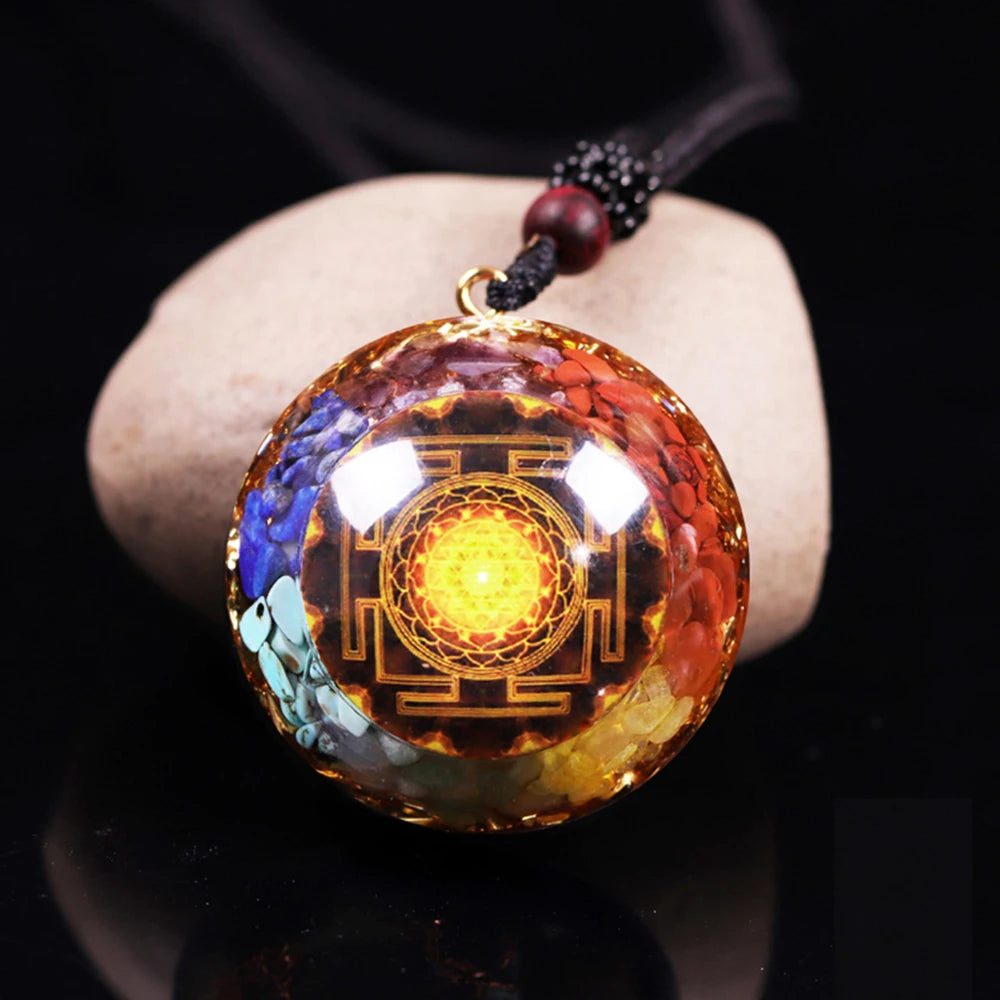 Chakra Orgonite Necklace Healing Reiki Orgonite Pendant