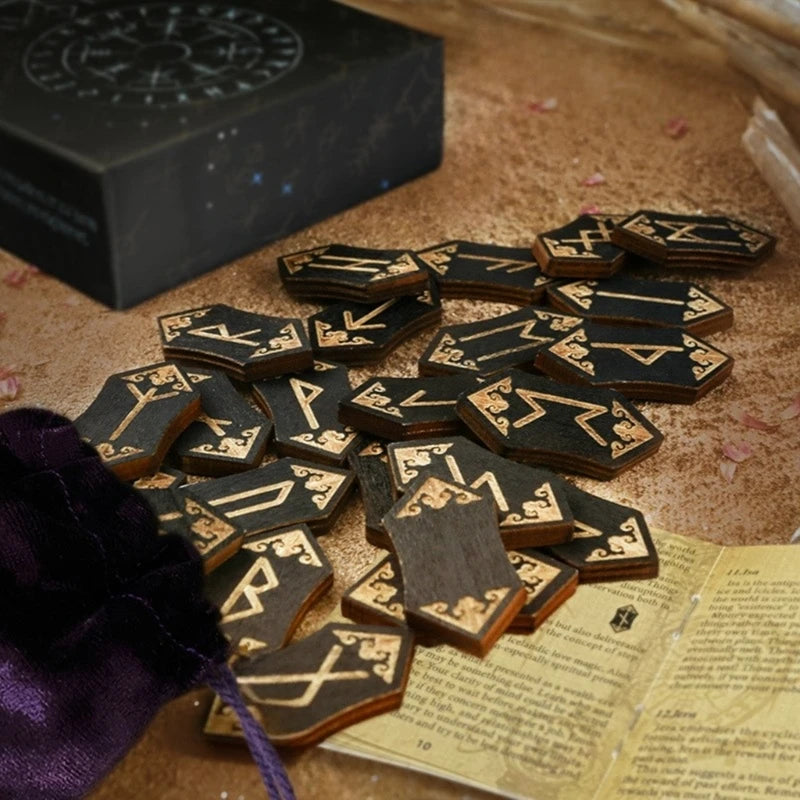 Set of Runes Tarot Cards Magicals Symbol for Divination