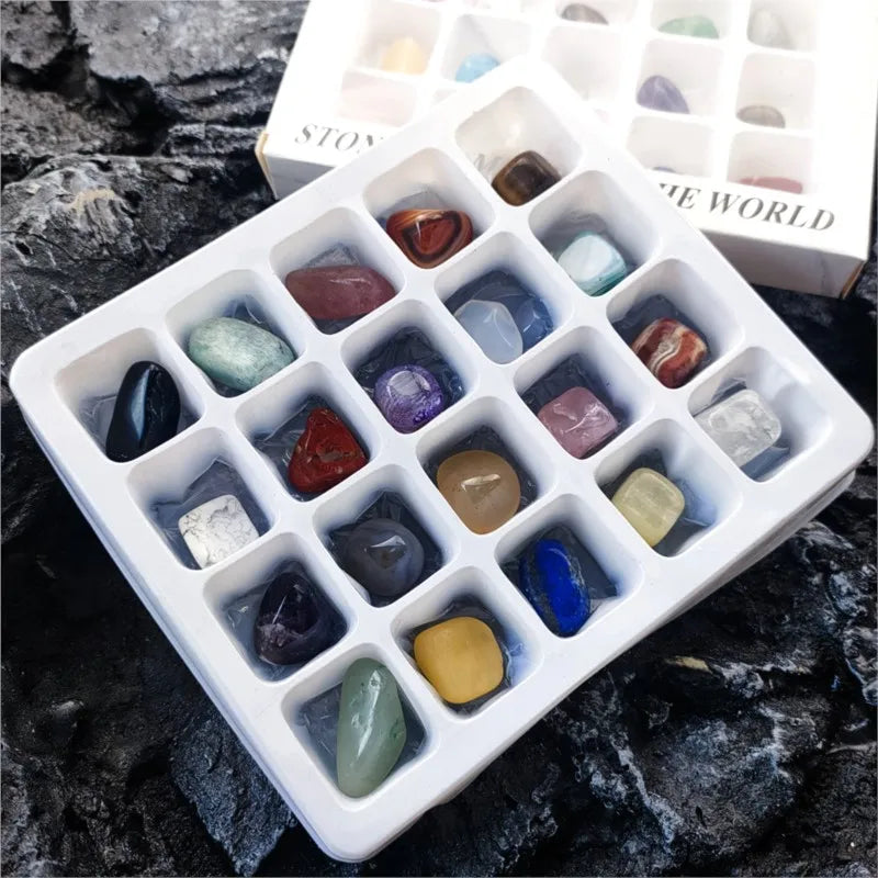 1 Box Gift Raw 20 PCS Gemstones Collectible