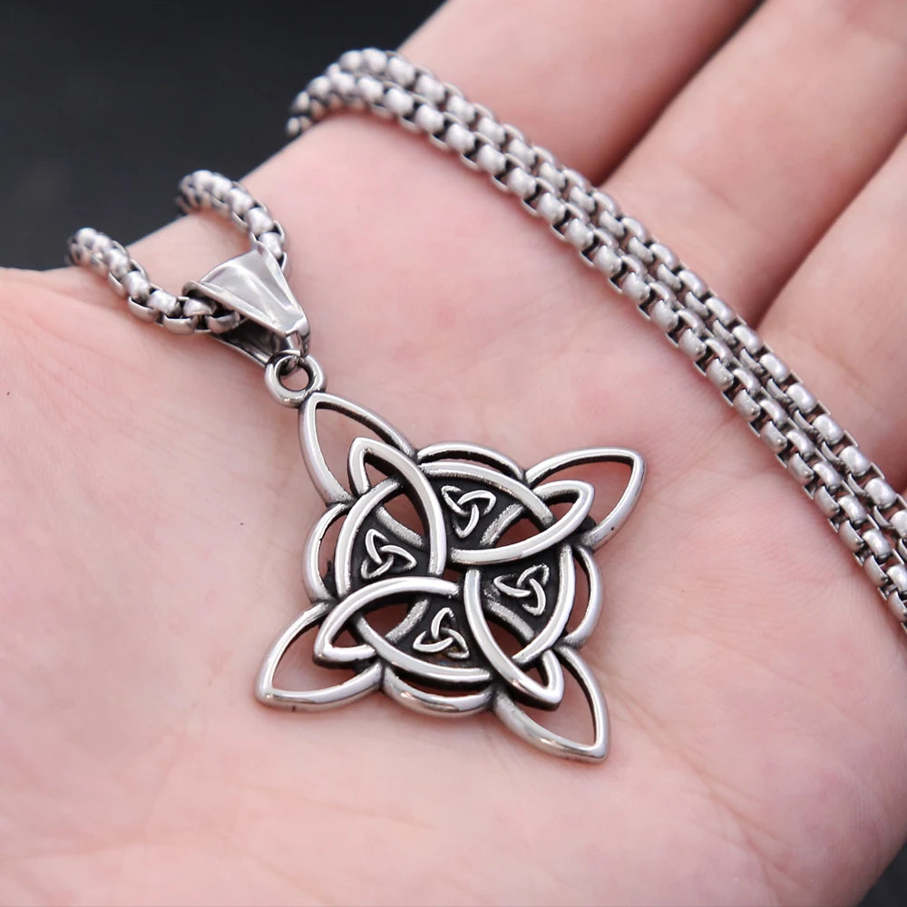 Witch Knot Pendant Necklace Vintage Viking Celtic Knot Necklace