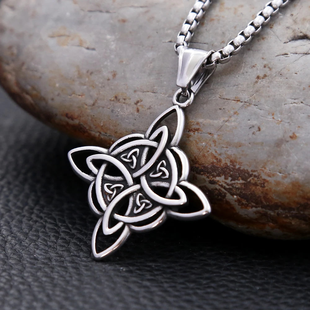 Witch Knot Pendant Necklace Vintage Viking Celtic Knot Necklace