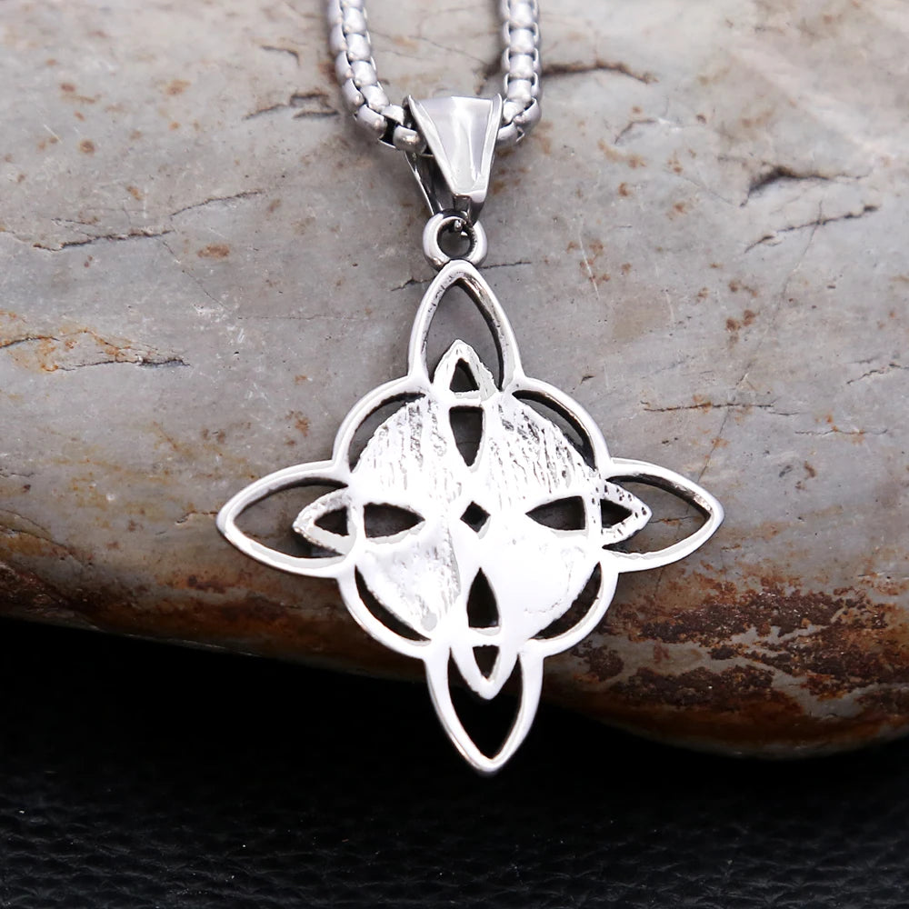 Witch Knot Pendant Necklace Vintage Viking Celtic Knot Necklace