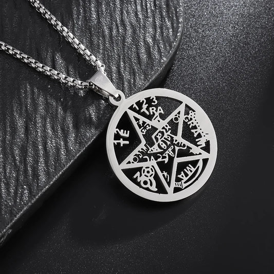 Jewish Hebrew Tetragrammaton Wicca Pentagram Pendant Necklace