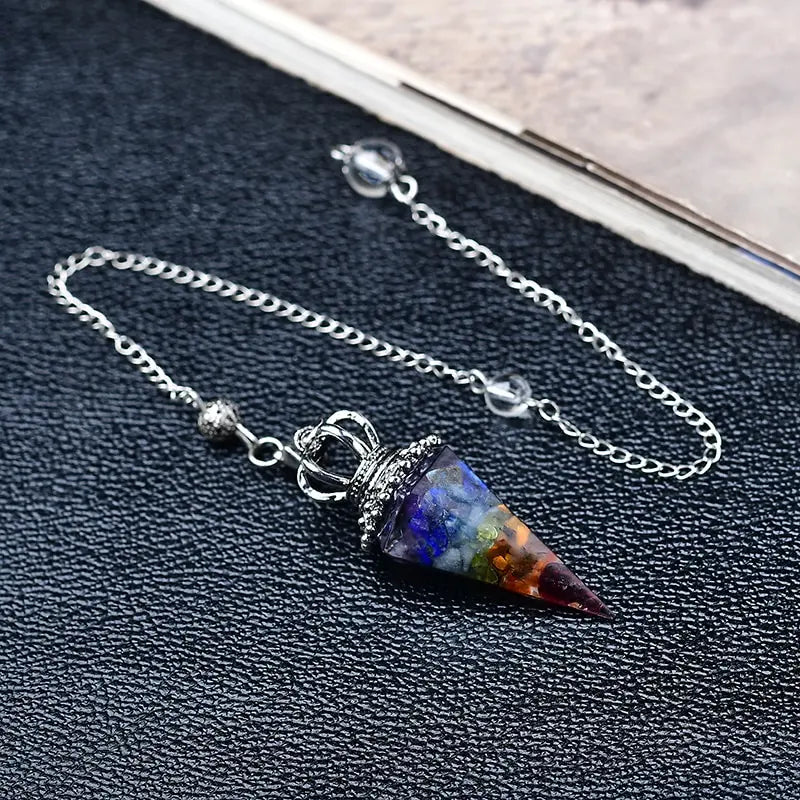 7 Chakra Healing Crystals Pendulum Divination Quartz Natural Stone