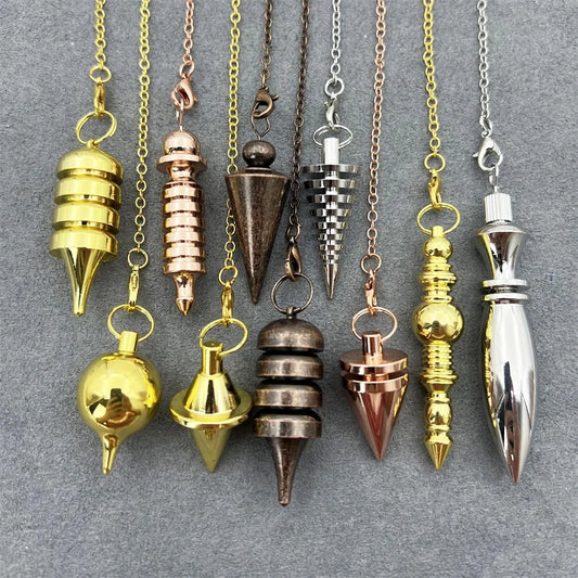 Cone 100% Copper Brass Metal Pendant Pendulum for Divination Dowsing