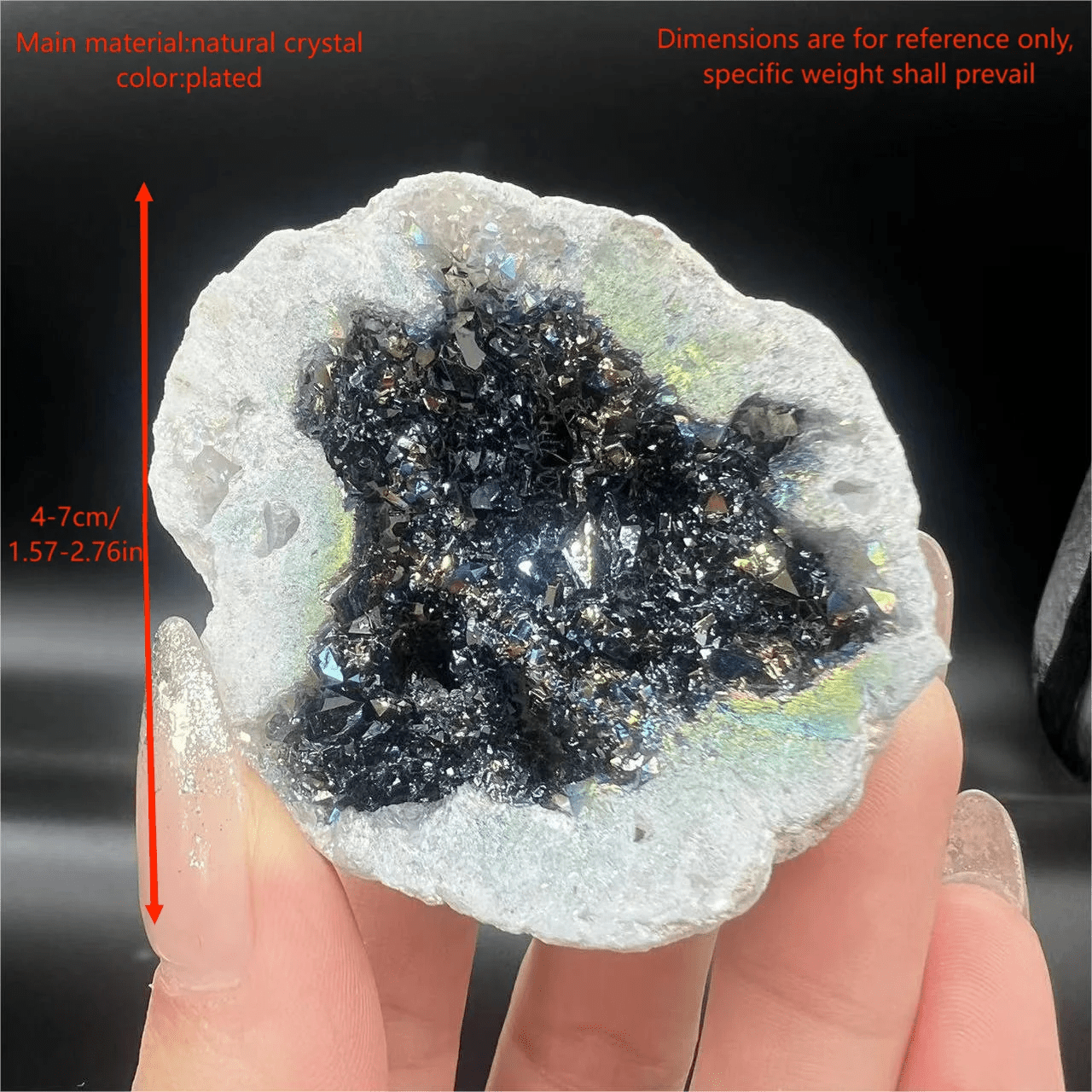 1PC Natural Agate Plated/Electroplated Cornucopia Crystal Cave Raw Stone