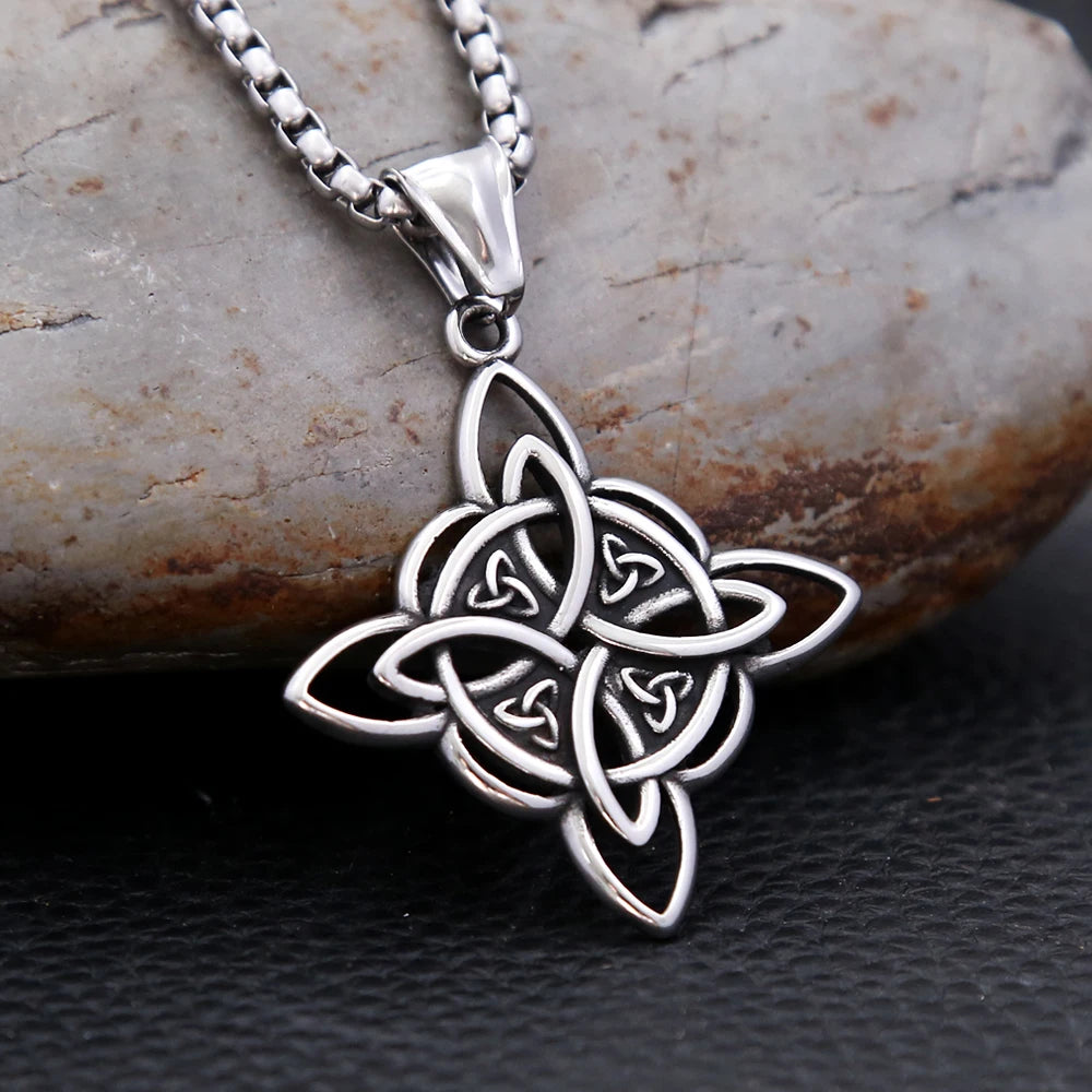 Witch Knot Pendant Necklace Vintage Viking Celtic Knot Necklace