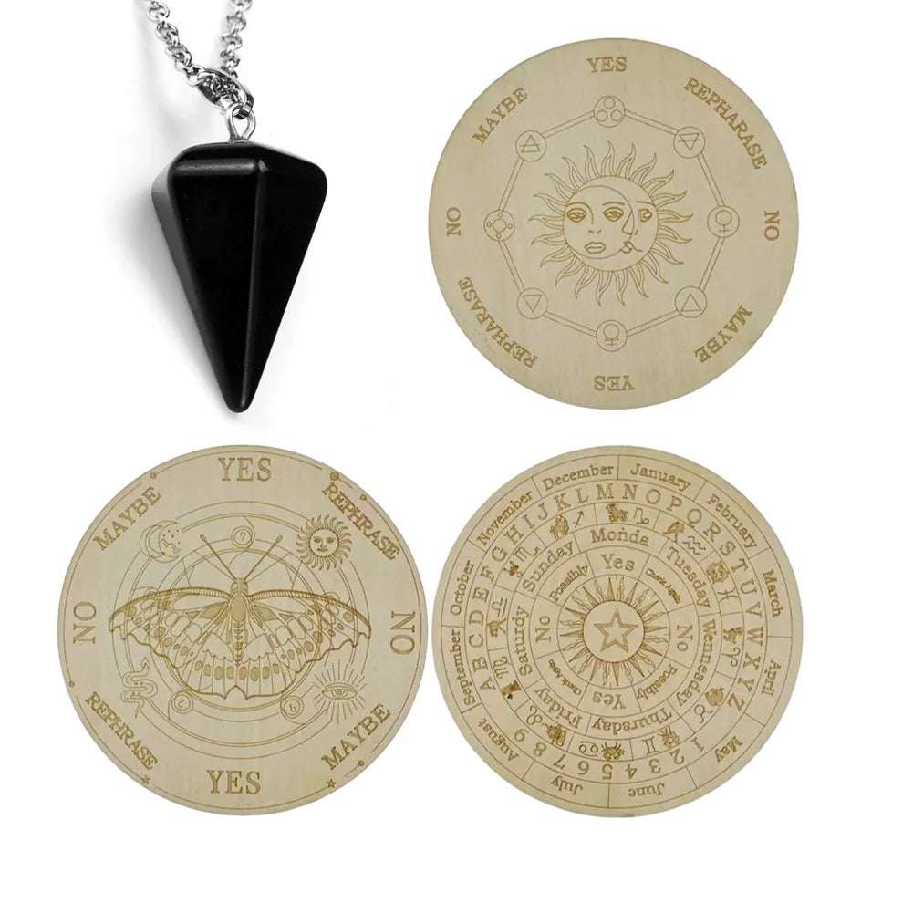 Creative Carved Divination Board Wooden Astrology Pendulum Boards