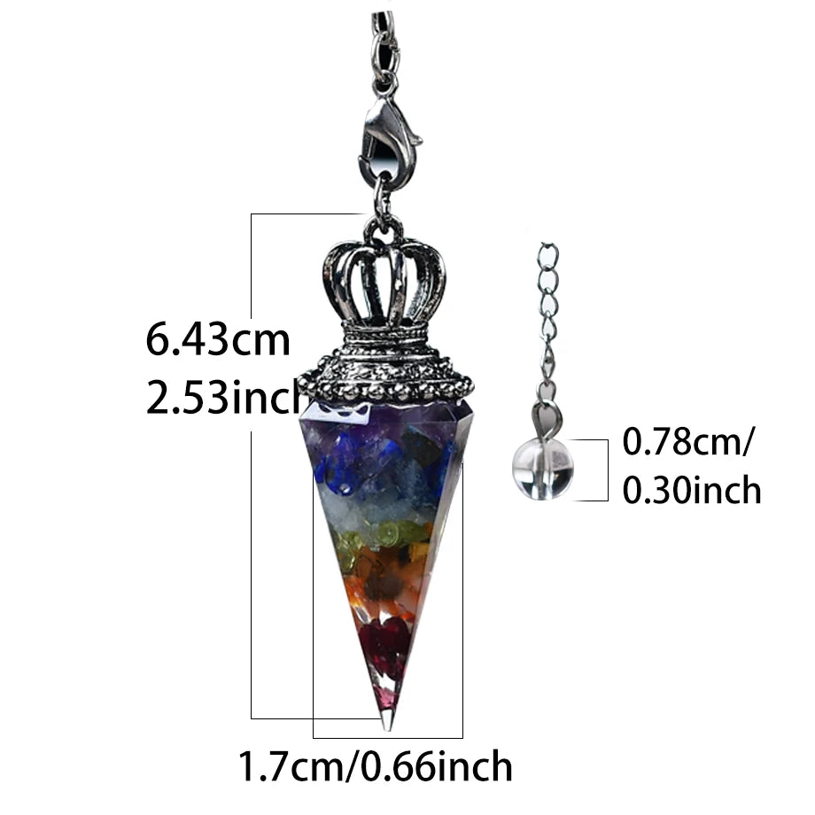 7 Chakra Healing Crystals Pendulum Divination Quartz Natural Stone