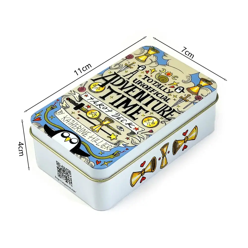 Adventure Time Tarot in a Tin Metal Box Gold-plated Edge Tarot Cards