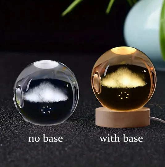 6cm 3D Crystal Ball Laser Carving Solar System Globe