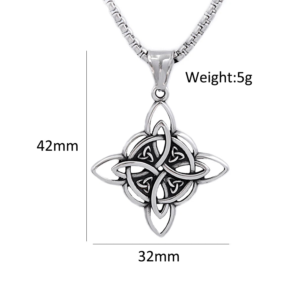 Witch Knot Pendant Necklace Vintage Viking Celtic Knot Necklace