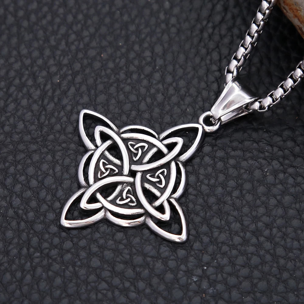 Witch Knot Pendant Necklace Vintage Viking Celtic Knot Necklace