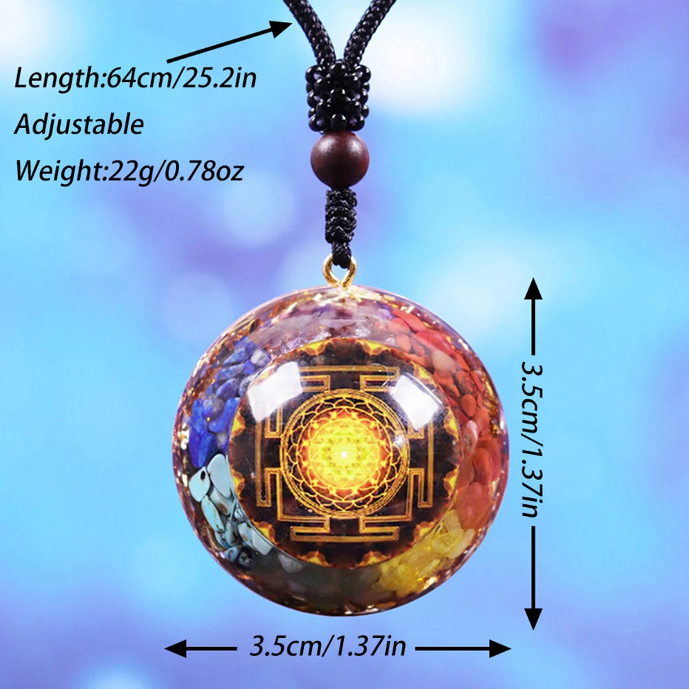 Chakra Orgonite Necklace Healing Reiki Orgonite Pendant