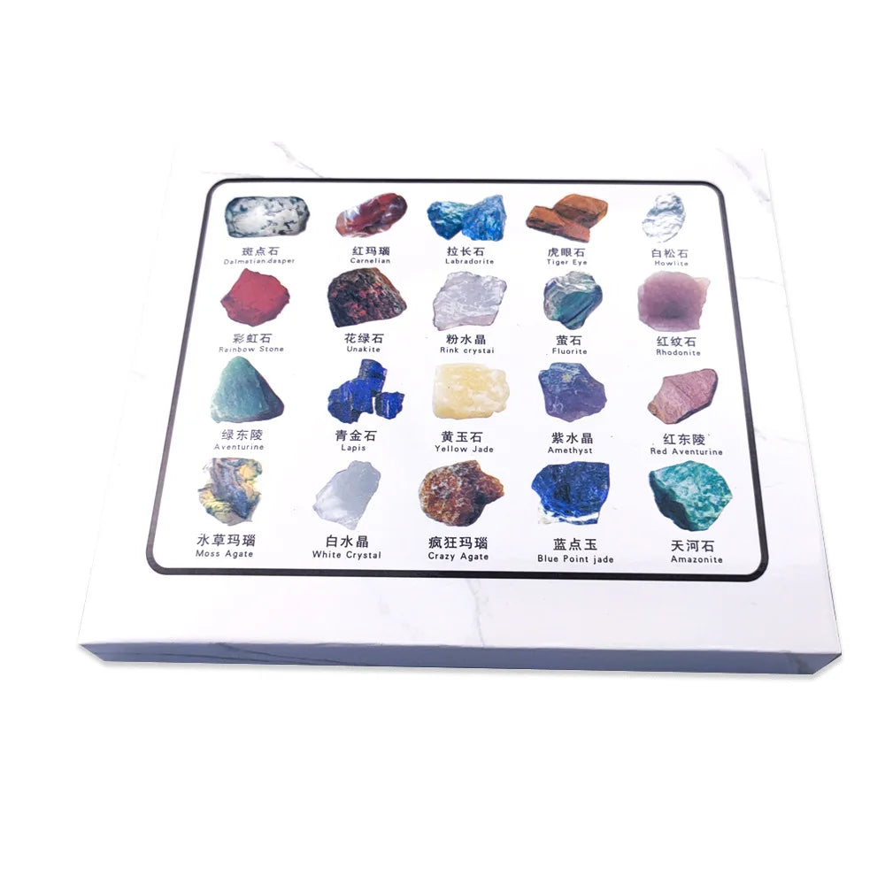 1 Box Gift Raw 20 PCS Gemstones Collectible