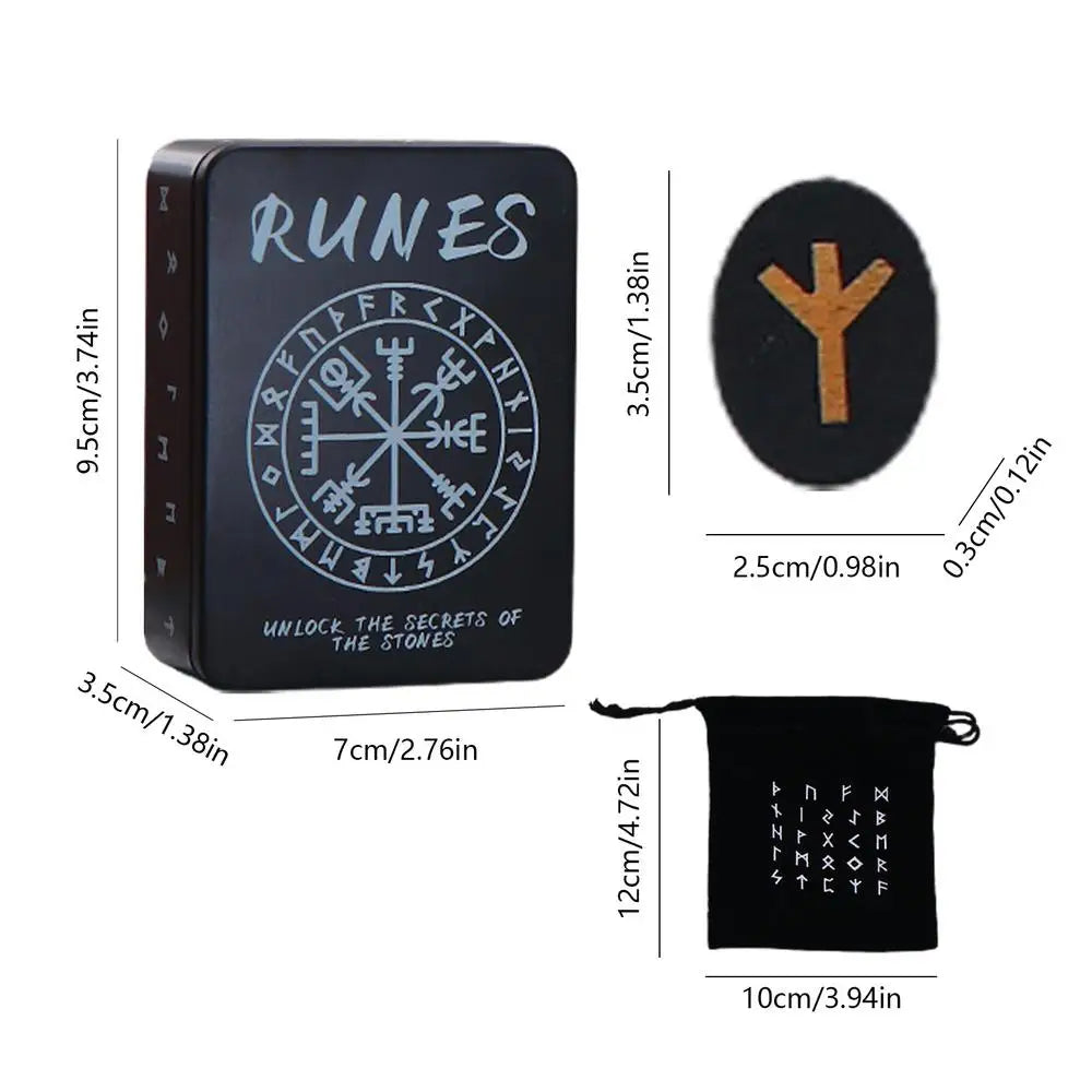 Witches Runes Set Altar Divination Tools with Manual and Storage Bag