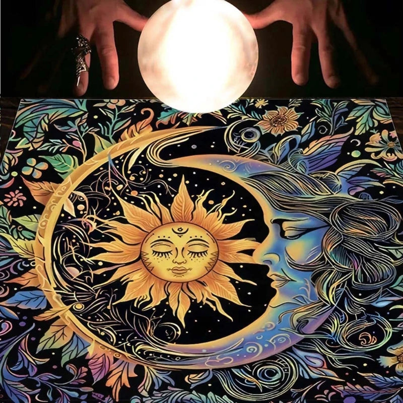 Tarots Tablecloth Moons and Sun Astrologys Altars Cloth