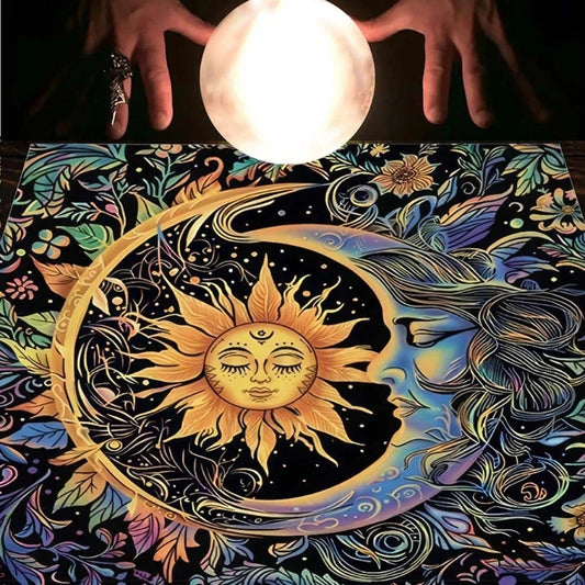 Tarots Tablecloth Moons and Sun Astrologys Altars Cloth