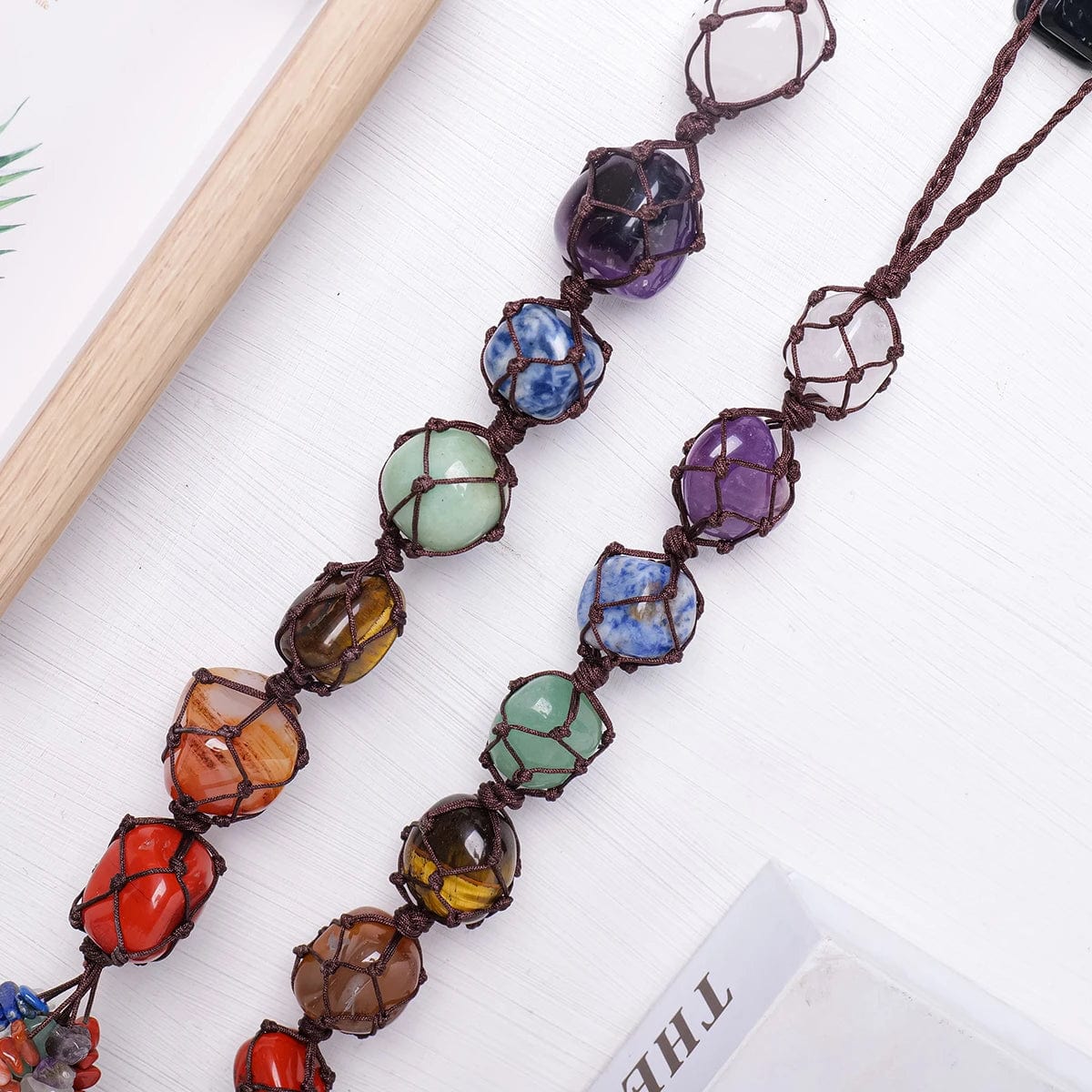 1PC Natural Crystal Chakra Pendant Tumbled Healing Stone