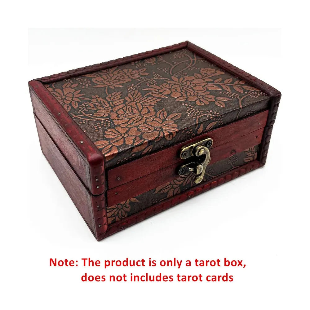 Wooden Tarot Cards Box Astrology Witch Divination Case Storage