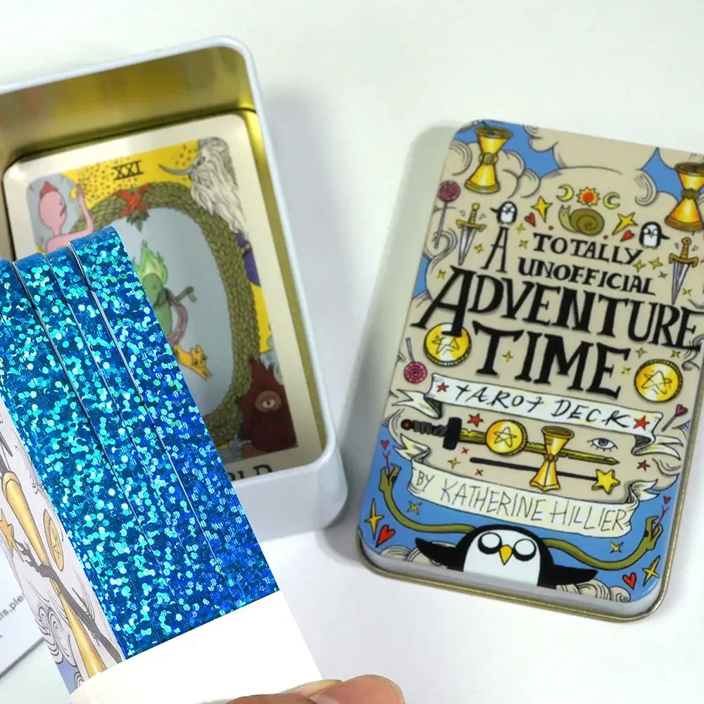 Adventure Time Tarot in a Tin Metal Box Gold-plated Edge Tarot Cards