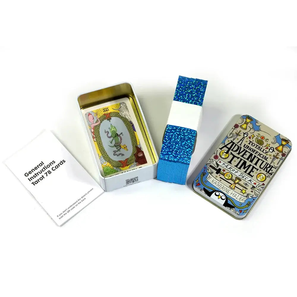 Adventure Time Tarot in a Tin Metal Box Gold-plated Edge Tarot Cards