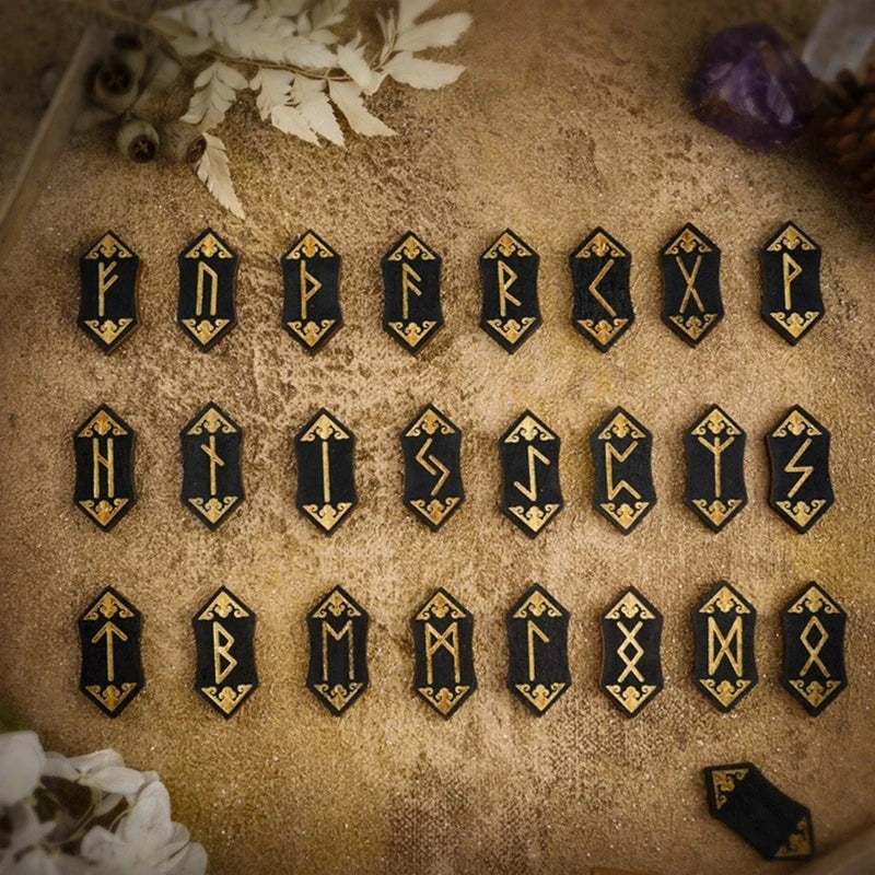 Set of Runes Tarot Cards Magicals Symbol for Divination