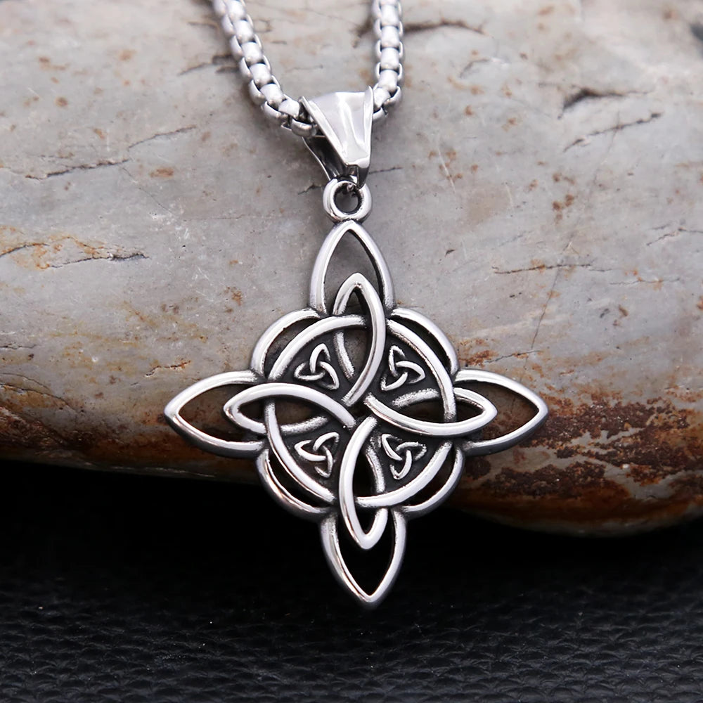 Witch Knot Pendant Necklace Vintage Viking Celtic Knot Necklace