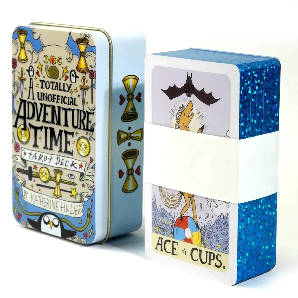 Adventure Time Tarot in a Tin Metal Box Gold-plated Edge Tarot Cards