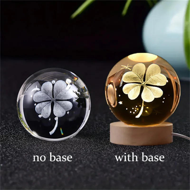 6cm 3D Crystal Ball Laser Carving Solar System Globe