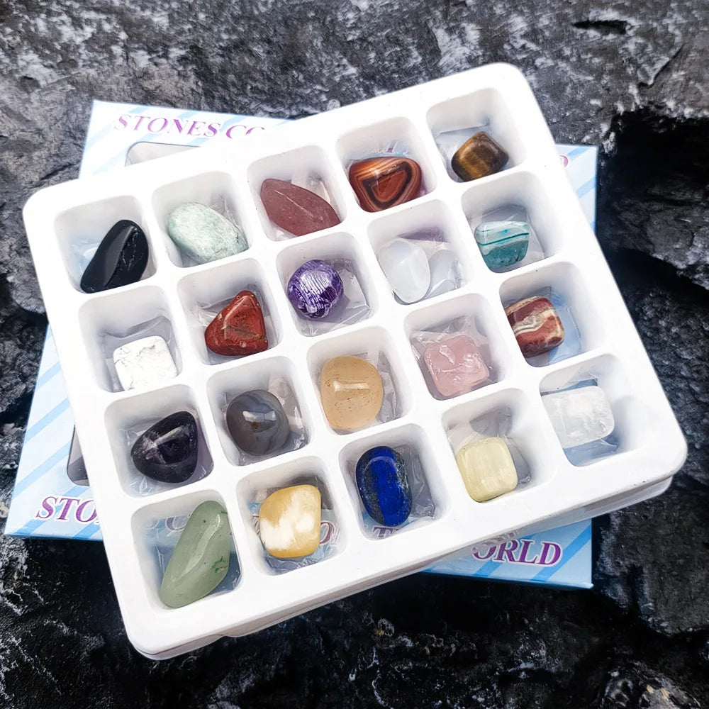 1 Box Gift Raw 20 PCS Gemstones Collectible