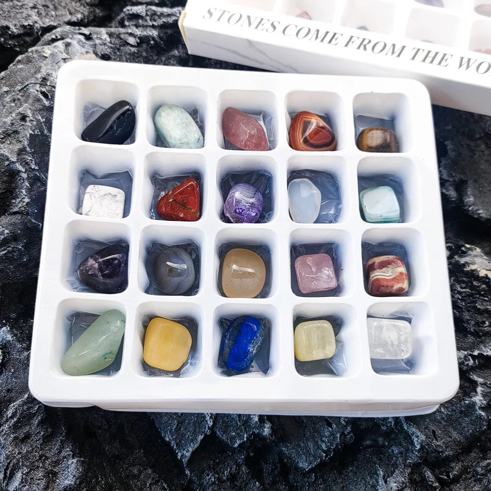 1 Box Gift Raw 20 PCS Gemstones Collectible