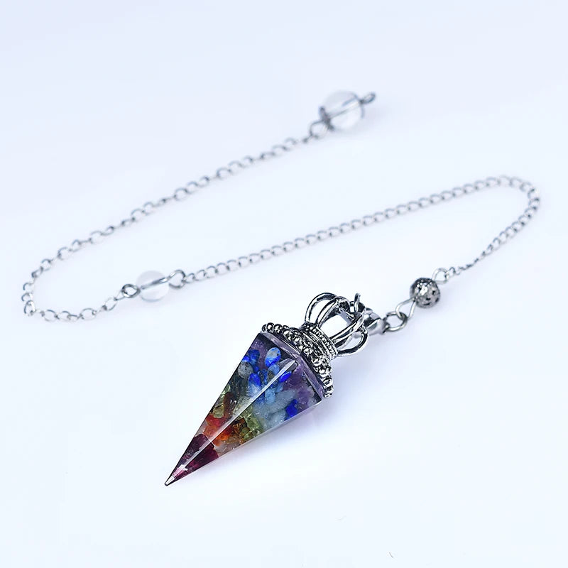 7 Chakra Healing Crystals Pendulum Divination Quartz Natural Stone