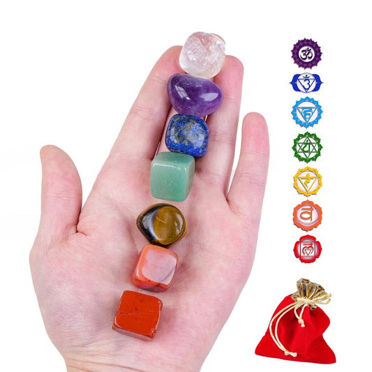 1PC Natural Crystal Healing Gem 7 Chakra Set Tumbled Stones