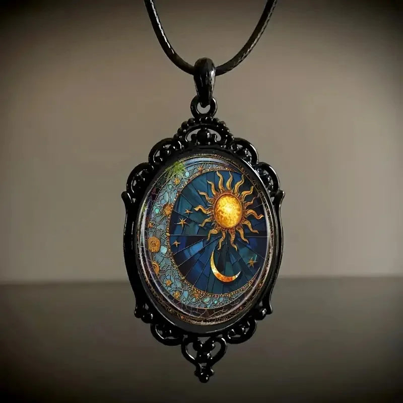 Sun And Moon Pendant Necklace Versatile Temperament Jewelry