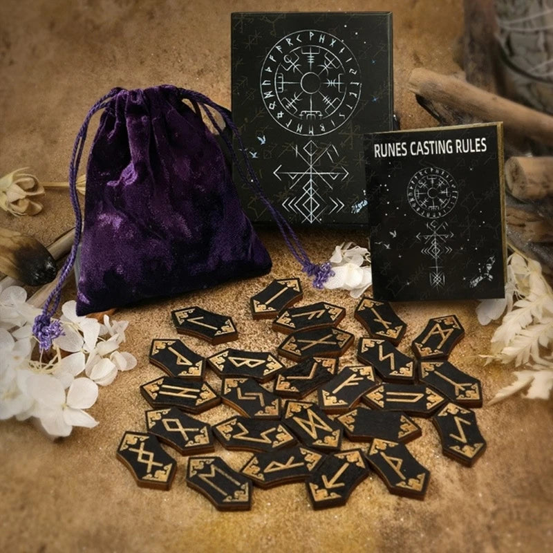 Set of Runes Tarot Cards Magicals Symbol for Divination